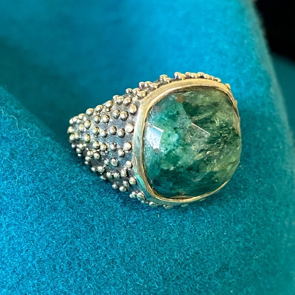 Sterling Silver and Faceted Amazonite Ring